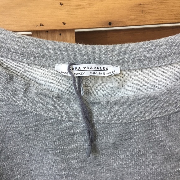 ZARA Sweatshirt w/ Tie Sleeves, Grey, S - Picture 8 of 8
